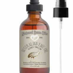 Natural Born Oils SALE! 4oz Emu Oil, 100% Pure And Natural, Fully Refined, Easily Absorbed Conditioner For Skin And Hair - Includes Dropper & Pump