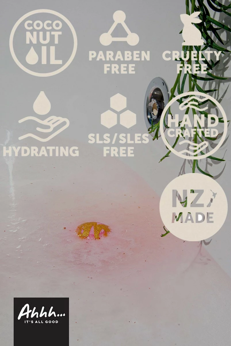 Ahhh Peach Gift Pack - Peach Smoothie Bath Bomb 180g, Peach Smoothie Soap Bar 120g, Peach Smoothie Sugar Scrub Bar 100g - Handcrafted In New Zealand Using Natural Ingredients 4 Ahhh Peach Gift Pack - Peach Smoothie Bath Bomb 180g, Peach Smoothie Soap Bar 120g, Peach Smoothie Sugar Scrub Bar 100g - Handcrafted In New Zealand Using Natural Ingredients - Image 2