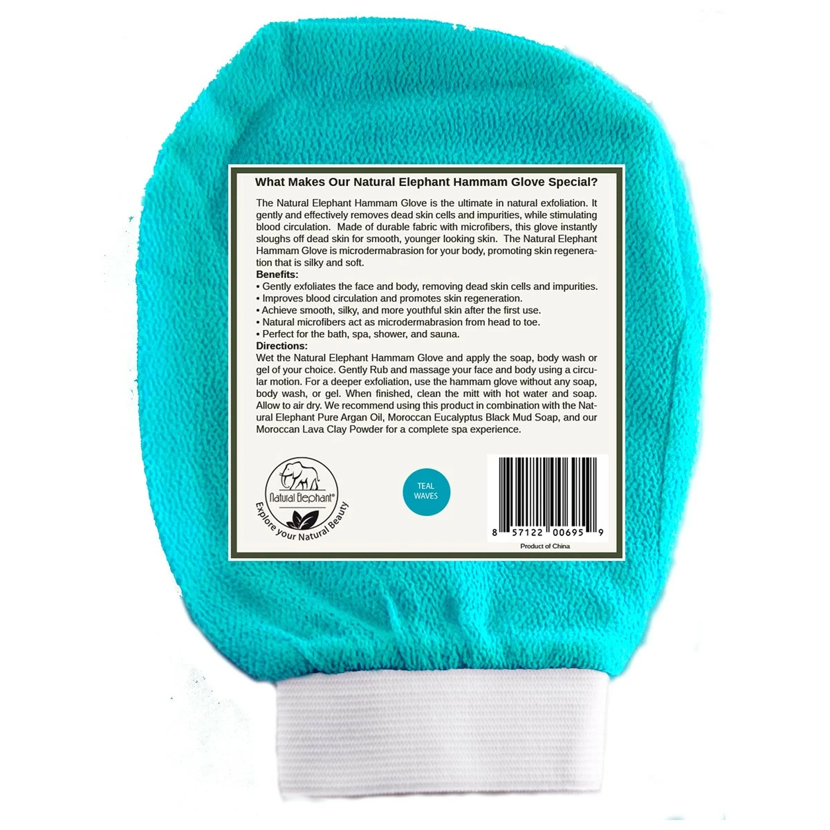 Natural Elephant Exfoliating Hammam Glove (Black, Lilac, Teal, Orange, And Brown (Pack Of 5)) 5 Natural Elephant Exfoliating Hammam Glove (Black, Lilac, Teal, Orange, And Brown (Pack Of 5)) - Image 3