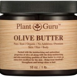 Plant Guru Olive Body Butter 16 Oz. 100% Pure Raw Fresh Natural Cold Pressed. Skin Body And Hair Moisturizer, DIY Creams, Balms, Lotions, Soaps.