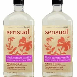 Bath & Body Works Bath And Body Works, Aromatherapy Sensual Black Currant Vanilla Body Wash & Foam Bath 10oz. Per Bottle (2 Pack)