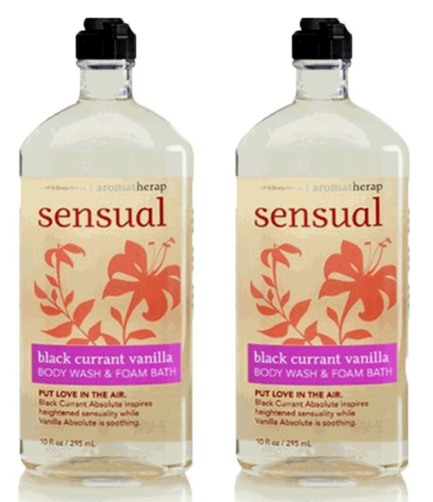 Bath & Body Works Bath And Body Works, Aromatherapy Sensual Black Currant Vanilla Body Wash & Foam Bath 10oz. Per Bottle (2 Pack) 3 Bath & Body Works Bath And Body Works, Aromatherapy Sensual Black Currant Vanilla Body Wash & Foam Bath 10oz. Per Bottle (2 Pack)