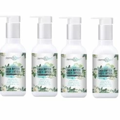 DERMAXGEN SHEA BUTTER Moisturizing Body Lotion + ARGAN OIL + CAMELIA OIL + VITAMIN E + B5 + HYALURONIC ACID For All Skin Type 100% PURE ORGANIC (8.82x4 Pack)