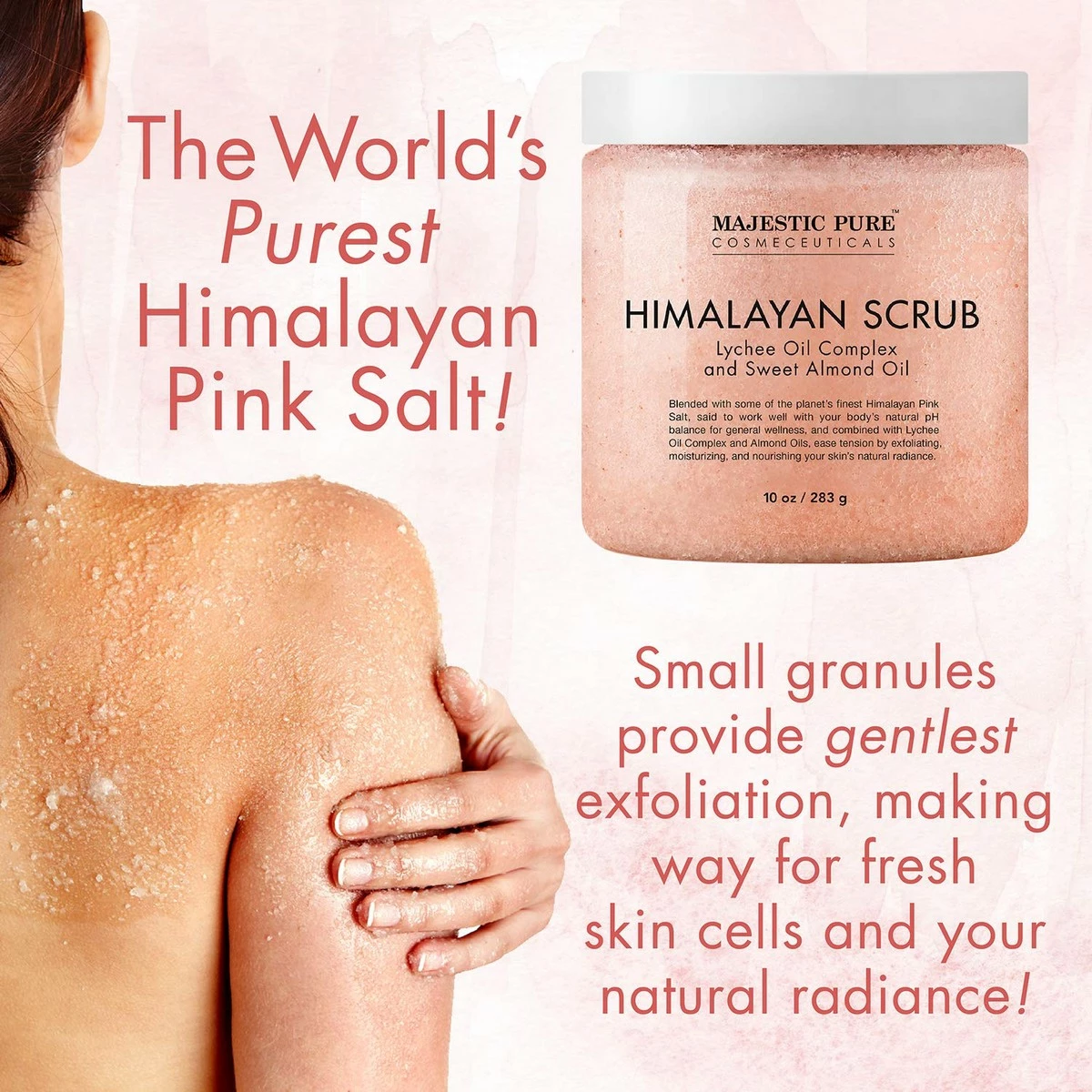 Majestic Pure Himalayan Salt Body Scrub With Lychee Oil, Exfoliating Salt Scrub To Exfoliate & Moisturize Skin, Deep Cleansing - 10 Oz (Pack Of 2) 4 Majestic Pure Himalayan Salt Body Scrub With Lychee Oil, Exfoliating Salt Scrub To Exfoliate & Moisturize Skin, Deep Cleansing - 10 Oz (Pack Of 2) - Image 2