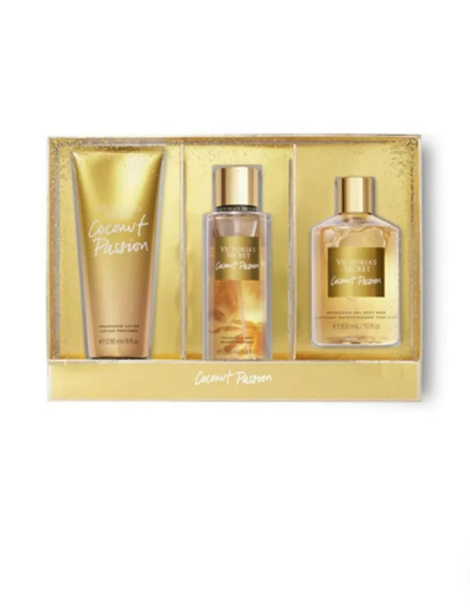 Victoria's Secret Coconut Passion 3 Piece Gift Set FRAGRANCE MIST - NOURISHING HAND & BODY LOTION - REFRESHING GEL BODY WASH (Coconut Passion) 3 Victoria's Secret Coconut Passion 3 Piece Gift Set FRAGRANCE MIST - NOURISHING HAND & BODY LOTION - REFRESHING GEL BODY WASH (Coconut Passion)