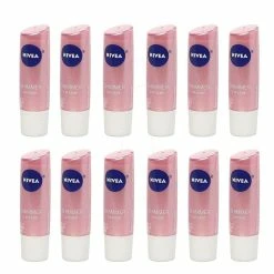 NIVEA Shimmer Radiant Lip Care 0.17 Oz (Pack Of 12)