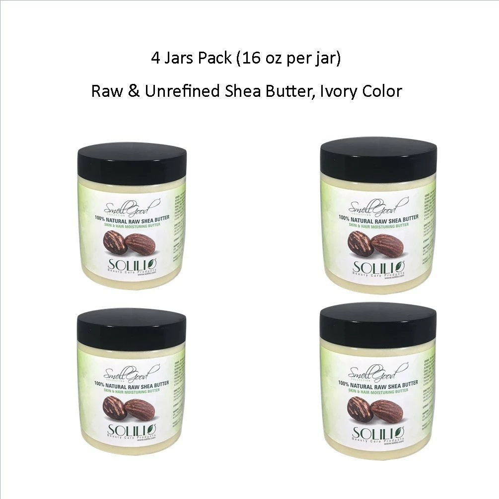 SmellGood - Pure Unrefined Shea Butter, Totally Natural And Organic, Ivory Color, Packed In 16 Oz Jar, 4 Units 5 SmellGood - Pure Unrefined Shea Butter, Totally Natural And Organic, Ivory Color, Packed In 16 Oz Jar, 4 Units - Image 3