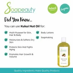 Soapeauty KUKUI NUT OIL Organic Cold Pressed Unrefined | 100% Natural Available In Bulk | Carrier For Essential Oils, Face, Skin, Hair Moisturizer, Soap Making | Sizes 2OZ To 7 LBS | (7 LBS) 11 Soapeauty KUKUI NUT OIL Organic Cold Pressed Unrefined | 100% Natural Available In Bulk | Carrier For Essential Oils, Face, Skin, Hair Moisturizer, Soap Making | Sizes 2OZ To 7 LBS | (7 LBS) -Moisturizers Sales 2bgcg80rjfivi8ozibzx0xi7q5ot