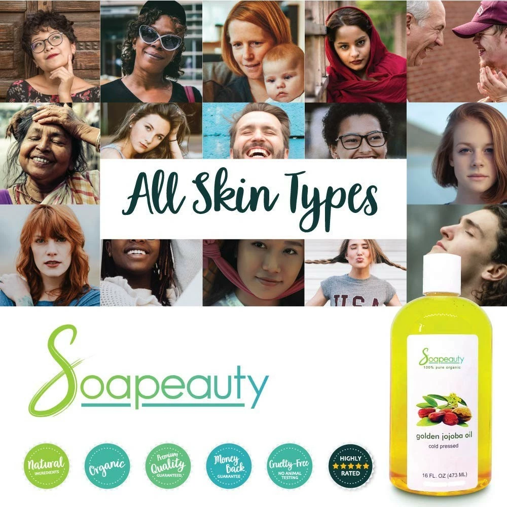 Soapeauty JOJOBA OIL Organic Cold Pressed Unrefined | 100% Pure Natural Golden Jojoba Oil | Carrier For Essential Oils, Moisturizer For Skin, Face & Hair, Massage, Soap Making | Sizes 4OZ To 1 GALLON | (64 OZ) 7 Soapeauty JOJOBA OIL Organic Cold Pressed Unrefined | 100% Pure Natural Golden Jojoba Oil | Carrier For Essential Oils, Moisturizer For Skin, Face & Hair, Massage, Soap Making | Sizes 4OZ To 1 GALLON | (64 OZ) - Image 5