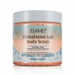 PEPHUCA Premium Himalayan Salt Body Scrub With Lychee Oil Natural Exfoliating Salt Scrub For Acne, Cellulite, Deep Cleansing, Scars, Wrinkles, Exfoliate And Moisturize Skin