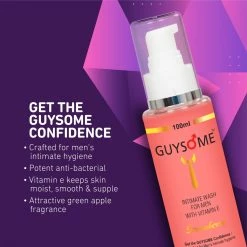GUYSOME Men's Intimate Wash For Daily Hygiene, Balls Wash For Men Genital Area Care, PH Balance For Sensitive Skin With Vitamin E & Sea Buckthorn 3.38 FL Oz 100ML (Strawberry) -Moisturizers Sales 2uqyvge6mf0hqq49kx90ngjlbvgc