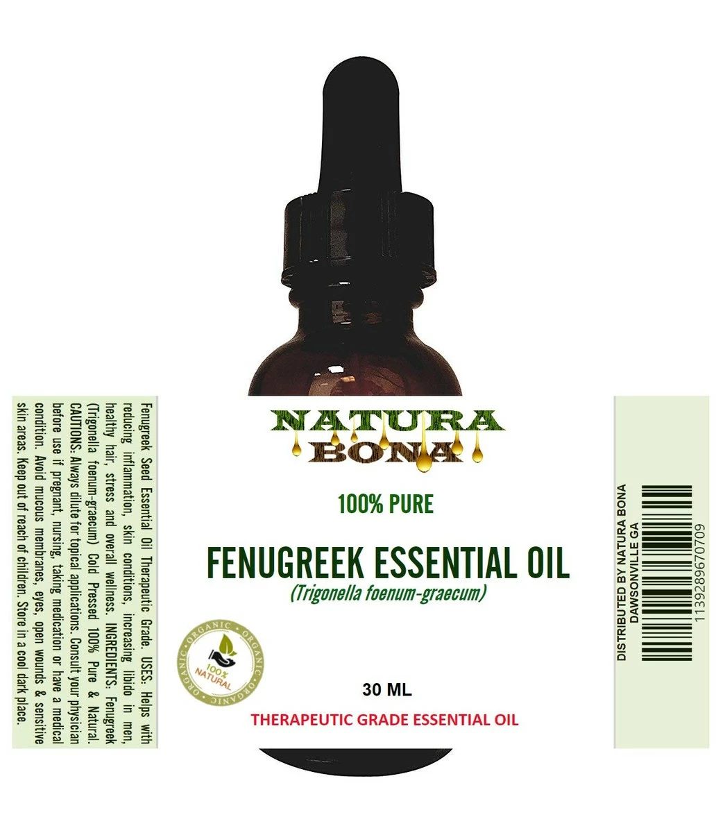 Natura Bona Fenugreek Seed Essential Oil Cold Pressed Therapeutic Grade 100% Pure & Natural For Aromatherapy, Topical Use, Wellness And More. (Amber Glass Dropper, 30ml) 4 Natura Bona Fenugreek Seed Essential Oil Cold Pressed Therapeutic Grade 100% Pure & Natural For Aromatherapy, Topical Use, Wellness And More. (Amber Glass Dropper, 30ml) - Image 2