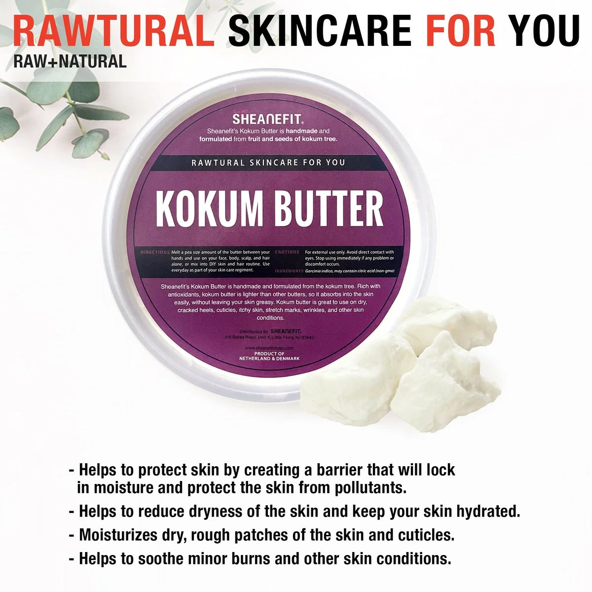 Sheanefit Raw Natural Kokum Butter, Natural Body Butter, Quick Absorbing Daily Moisturizer For Face & Body (16 OZ) 6 Sheanefit Raw Natural Kokum Butter, Natural Body Butter, Quick Absorbing Daily Moisturizer For Face & Body (16 OZ) - Image 4
