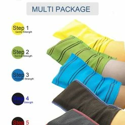ROMANTIC HOUSE Asian Korean Exfoliating Bath Washcloth Extra Viscos Bath Mesh Body WashCloth Rayon 100% Spa Scrub Italy Gloves Removes Dead Skin X-Large Plus Size Multi-pack 05 Pcs -Moisturizers Sales 3hdca45ik7i774zxa30s97ctj808