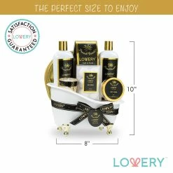 Lovery Bath Gift Basket Set For Women: Relaxing At Home Spa Kit Scented With French Vanilla - Includes Bath Bombs, Salts, Shower Gel, Body Butter Lotion, Spa Candle, Cosmetic Bag, Loofah & More -Moisturizers Sales 3ms5wbe2rhnfsw8pf6fctajvq81h