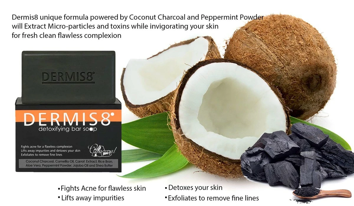 Dermis8° Store Dermis8° Detoxifying Soap Bar With Coconut Charcoal & Peppermint, 200gr 4 Dermis8° Store Dermis8° Detoxifying Soap Bar With Coconut Charcoal & Peppermint, 200gr - Image 2