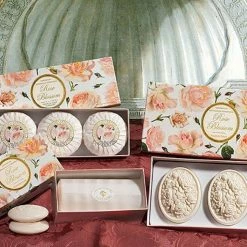 Saponificio Artigianale Fiorentino Rose Blossom Set Of 3-3.52 Oz Round Soaps Pleated Wrapping From Italy -Moisturizers Sales 3vl7trp9ryuq9pt8j833a0dt7ngu