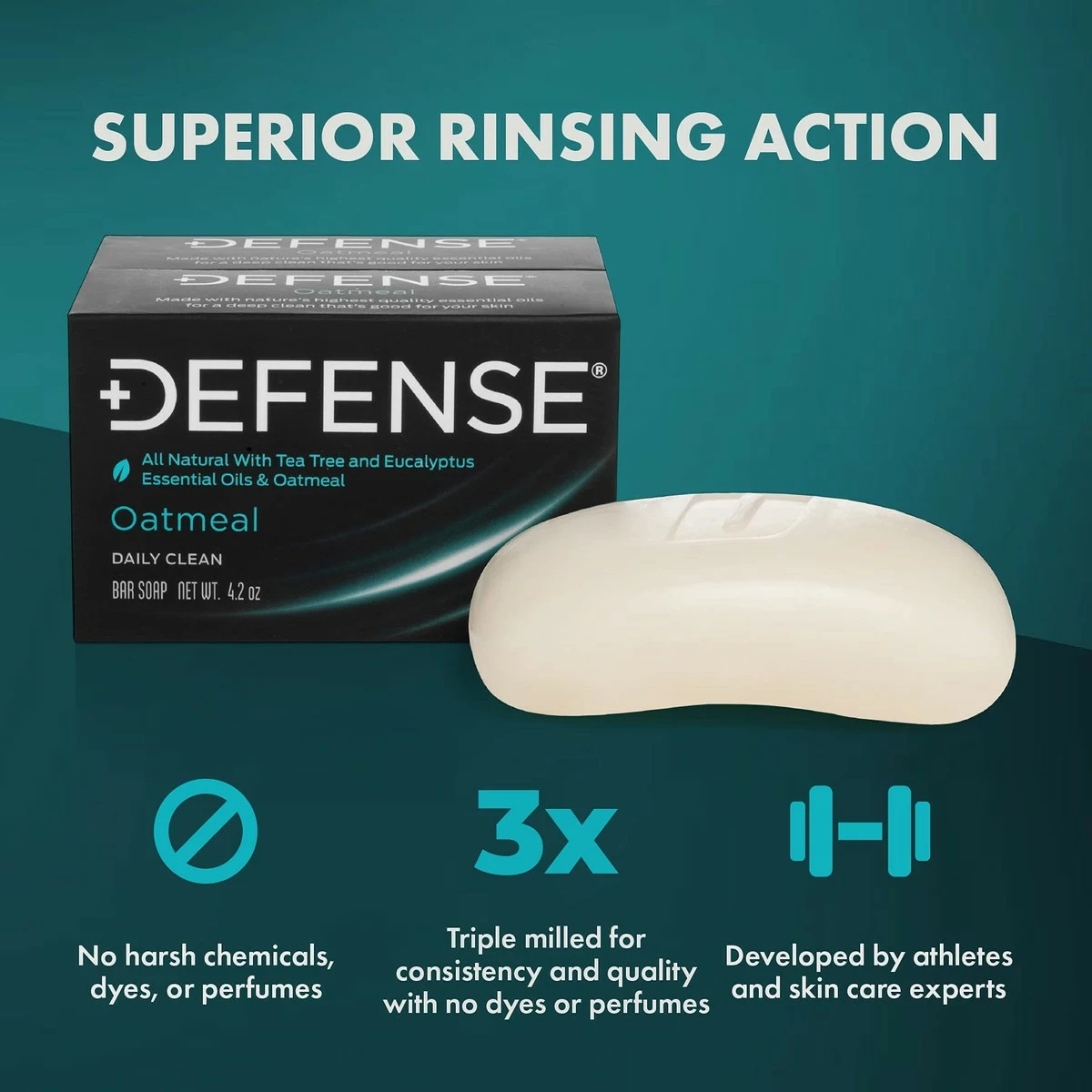 Defense Soap Store Defense Soap Oatmeal 4 Oz Bar (Pack Of 2) - 100% Natural Hydrating And Exfoliating Soap With Tea Tree Oil 6 Defense Soap Store Defense Soap Oatmeal 4 Oz Bar (Pack Of 2) - 100% Natural Hydrating And Exfoliating Soap With Tea Tree Oil - Image 4