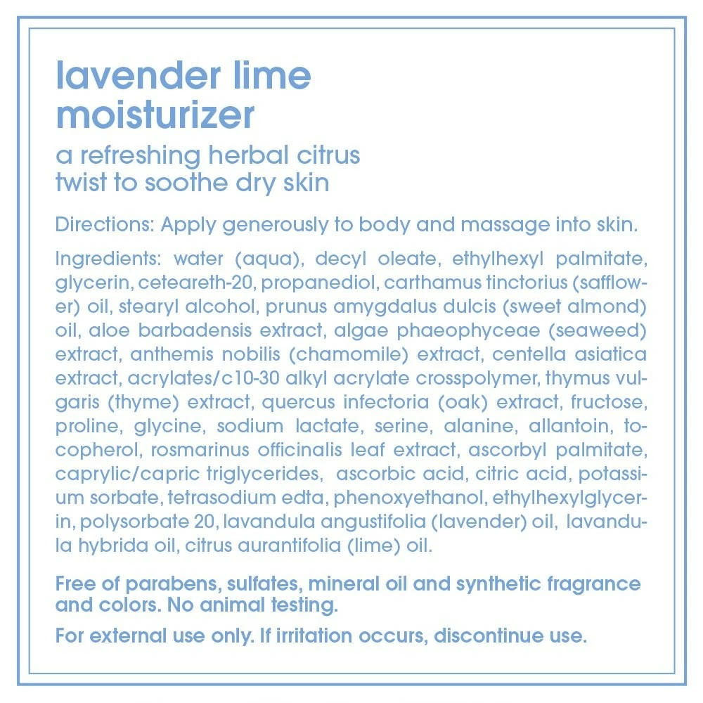 LATHER Lavender Lime Moisturizer, 8 Ounce Pump Bottle 4 LATHER Lavender Lime Moisturizer, 8 Ounce Pump Bottle - Image 2