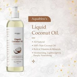 Aquableu Fractionated Liquid Coconut Oil - 100% Pure And All-Natural - Moisturizing, Lightweight And Deeply Nourishing - Promotes Healthy, Softer Skin & Hair - Hydrating - For Men & Women - 12 Oz -Moisturizers Sales 4fm8iowaf77wvj5t7n6xgwfe2e2f