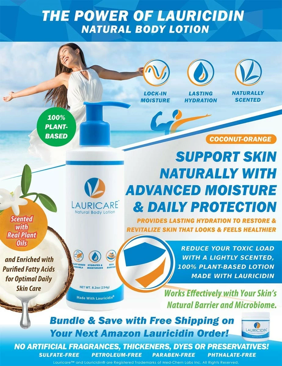 Lauricidin Monolaurin 227g Jar + Lauricare Activated Derma Lotion 8.2 Ounce Bundle- $65.90 Value 5 Lauricidin Monolaurin 227g Jar + Lauricare Activated Derma Lotion 8.2 Ounce Bundle- $65.90 Value - Image 3
