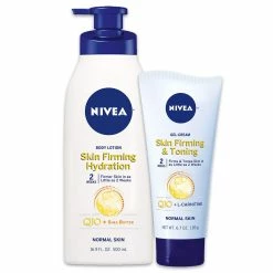 NIVEA Skin Firming Variety Pack With 16.9 Fl Oz Body Lotion And 6.7 Oz Gel-Cream