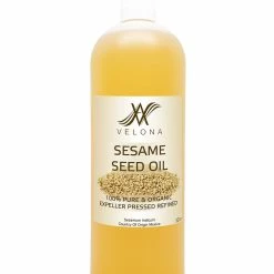 Velona Store SESAME OIL UNREFINED ORGANIC CARRIER EXPELLER PRESSED VIRGIN RAW PURE VELONA (32oz)