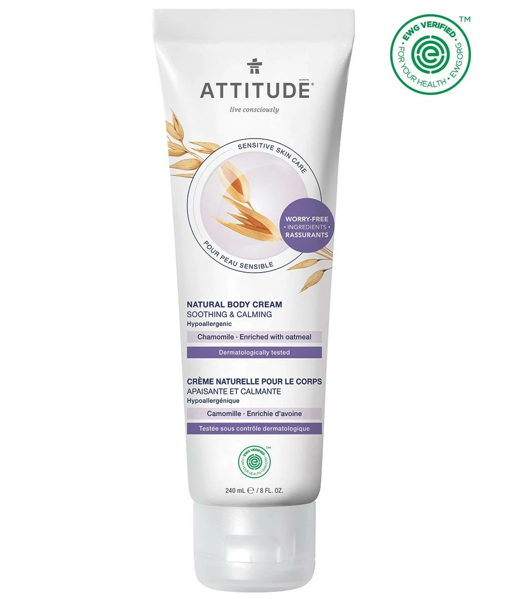 ATTITUDE Body Cream For Dry & Sensitive Skin, Soothing & Calming, EWG Verified, Dermatologist-tested & Hypoallergenic, Vegan & Cruelty-free Body Moisturizer, Chamomile, 8.1 Fl. Oz. 3 ATTITUDE Body Cream For Dry & Sensitive Skin, Soothing & Calming, EWG Verified, Dermatologist-tested & Hypoallergenic, Vegan & Cruelty-free Body Moisturizer, Chamomile, 8.1 Fl. Oz.