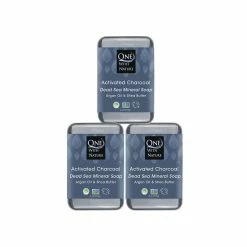 One With Nature Store DEAD SEA Salt CHARCOAL SOAP 4 OZ 3 Pk – Activated Charcoal, Shea Butter, Argan Oil. For Problem Skin, Skin Detox, Anti Aging, Natural Essential Oil Fragrance.