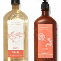 Bath & Body Works Aromatherapy Body Wash & Lotion Set - Energy Orange + Ginger
