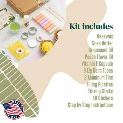 Urban Kangaroo Store Shea Butter Lip Balm DIY Kit (63-pieces), Makes 10 Luxurious Lip Balms With EVERYTHING You Need -Moisturizers Sales 5gx6hse6yqyhoypu5978xzjng764