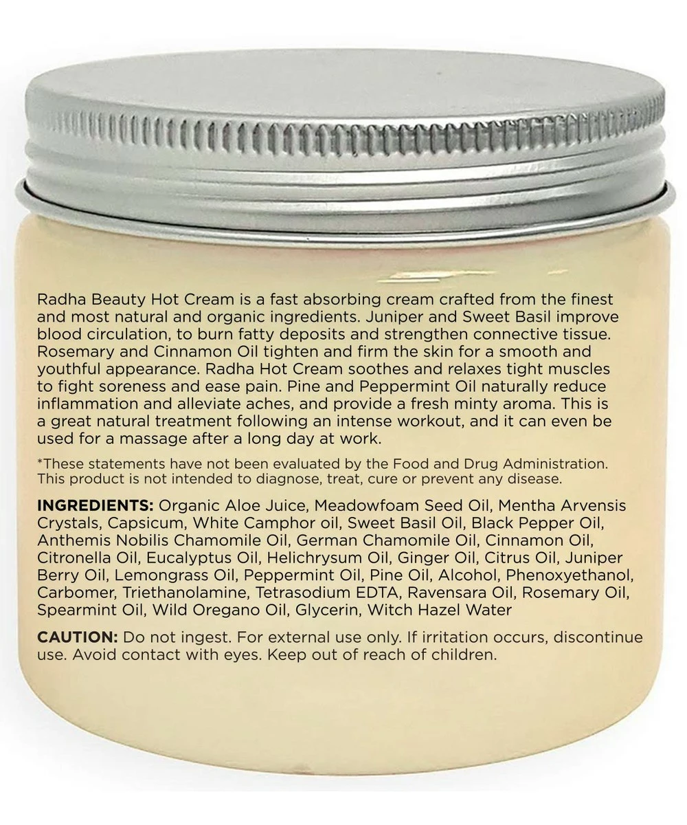 Radha Beauty Store Radha Beauty Hot Cream - 100% Natural Cellulite Treatment, Toning & Slimming Gel To Burn Belly Fat For Men And Women - Deep Tissue Massage Muscle Relaxer 4 Radha Beauty Store Radha Beauty Hot Cream - 100% Natural Cellulite Treatment, Toning & Slimming Gel To Burn Belly Fat For Men And Women - Deep Tissue Massage Muscle Relaxer - Image 2