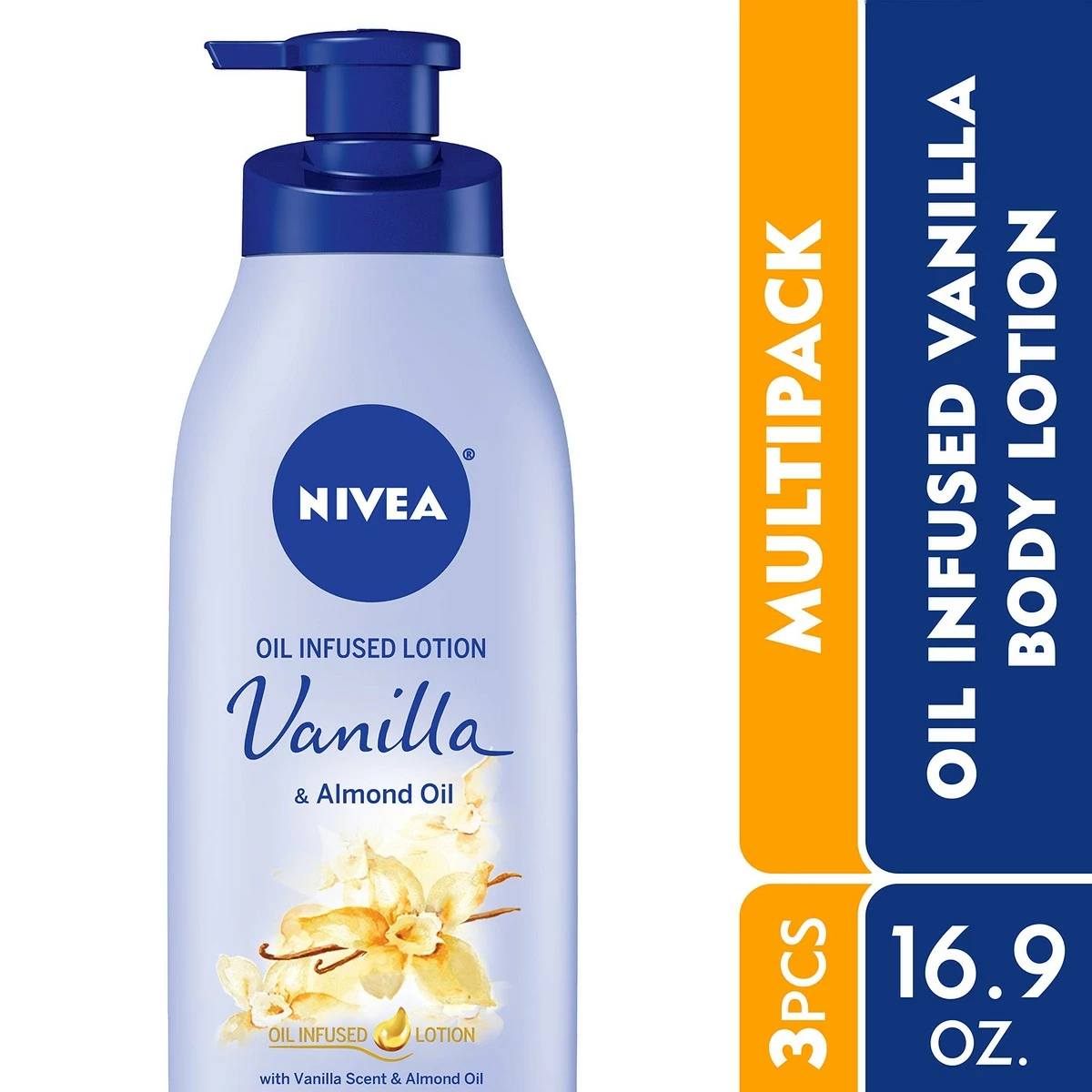 NIVEA Vanilla And Almond Oil Infused Body Lotion, 50.7 Fl Oz, Pack Of 3 5 NIVEA Vanilla And Almond Oil Infused Body Lotion, 50.7 Fl Oz, Pack Of 3 - Image 3
