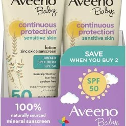 Aveeno Baby Natural Protection Lotion Sunscreen SPF 50-3 Oz, Pack Of 2