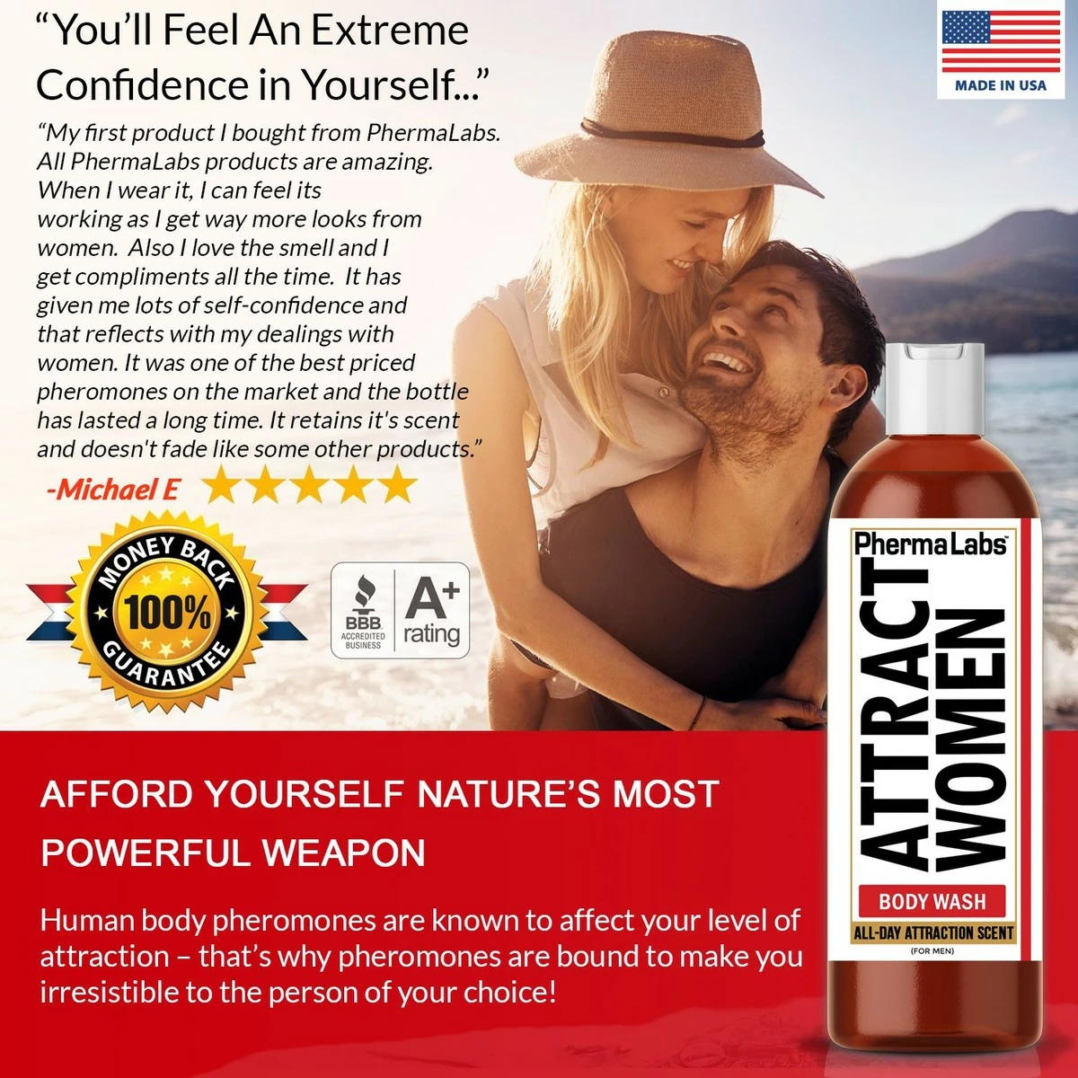 Body Wash For Him Containing Premium Pheromones - All Day Scent - The Secret To Attract Women - PhermaLabs Human Scented Pheromones Body Gel 4 Body Wash For Him Containing Premium Pheromones - All Day Scent - The Secret To Attract Women - PhermaLabs Human Scented Pheromones Body Gel - Image 2