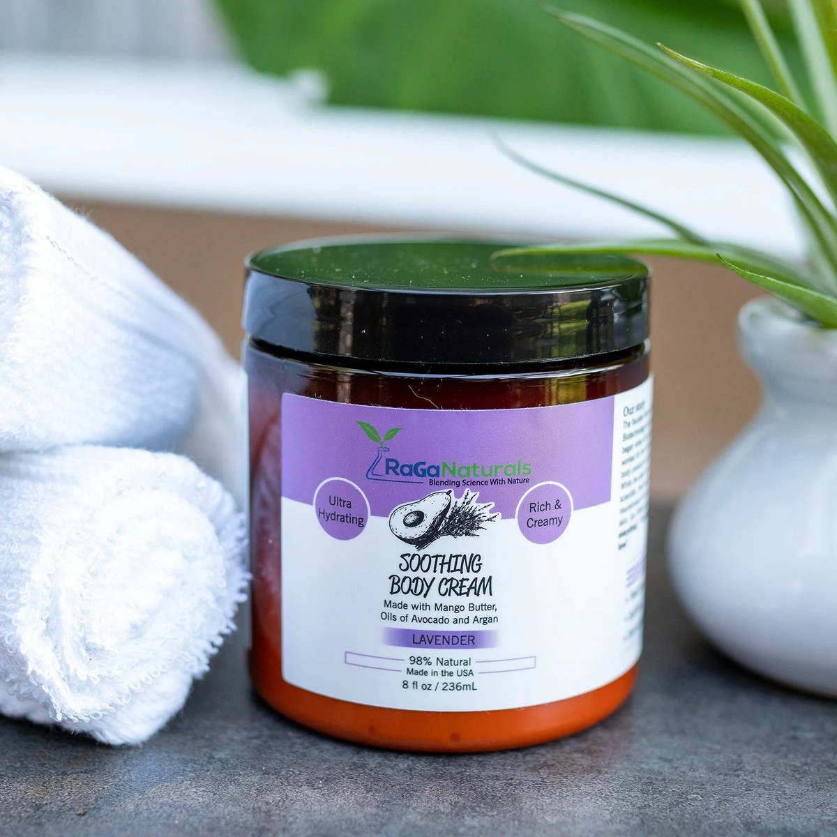 RaGaNaturals Store RaGaNaturals Soothing Lavender Body Cream, Made With Argan Oil, Mango Butter, Avocado Oil, Vitamin E And Love, Ultra Hydrating, Nourishing, Moisturizing, Chemical Free - 8fl Oz 5 RaGaNaturals Store RaGaNaturals Soothing Lavender Body Cream, Made With Argan Oil, Mango Butter, Avocado Oil, Vitamin E And Love, Ultra Hydrating, Nourishing, Moisturizing, Chemical Free - 8fl Oz - Image 3