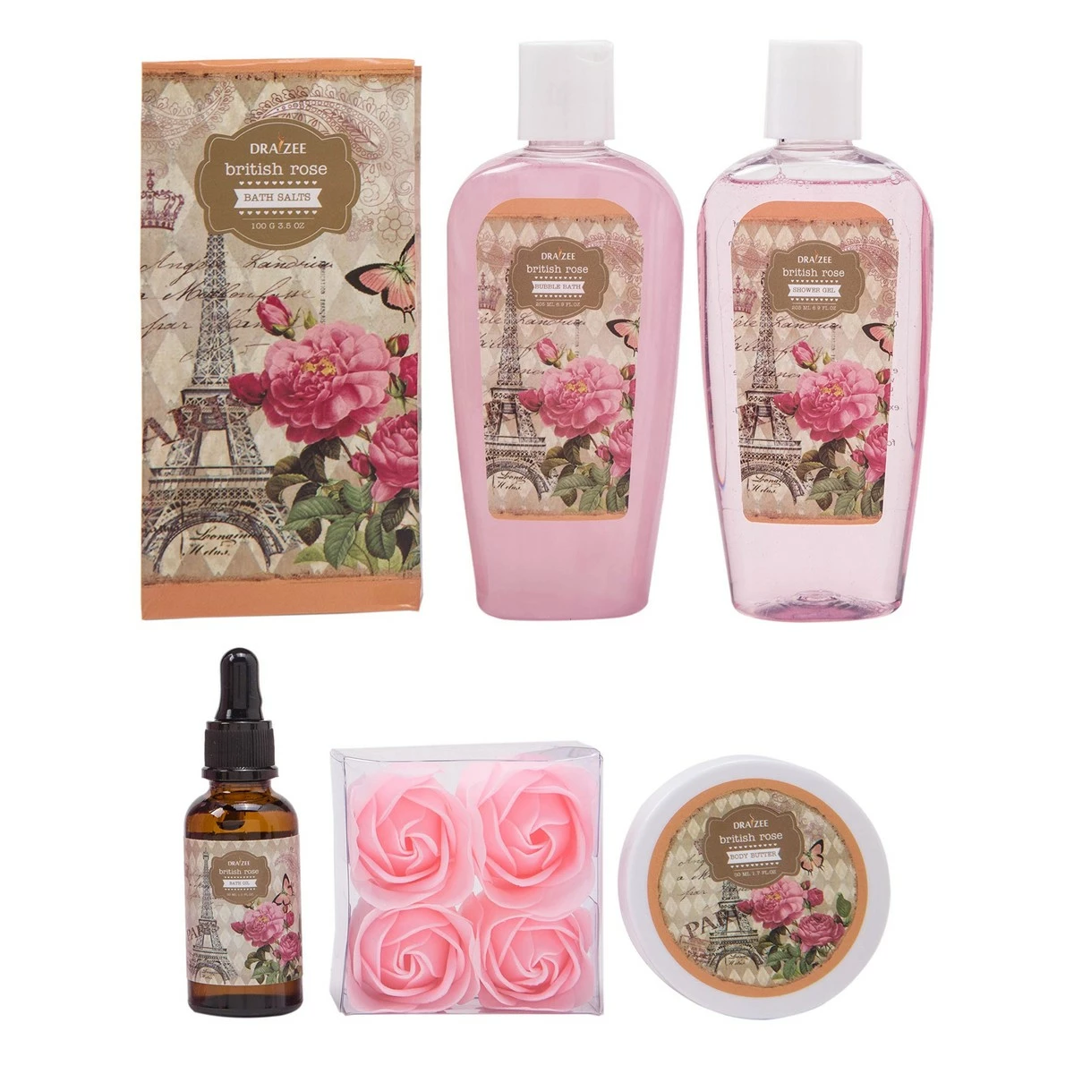 Draizee Spa Luxurious Home Relaxation Lovely Fragrance Gift Bag For Woman (British Rose, 6 Pieces) - #1 Best Mother's Day Gift For Mom, New Mother 6 Draizee Spa Luxurious Home Relaxation Lovely Fragrance Gift Bag For Woman (British Rose, 6 Pieces) - #1 Best Mother's Day Gift For Mom, New Mother - Image 4