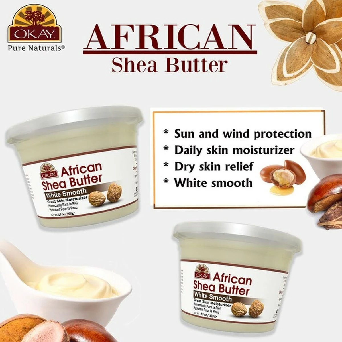 Okay Store OKAY African Shea Butter White Smooth 16 Oz 4 Okay Store OKAY African Shea Butter White Smooth 16 Oz - Image 2
