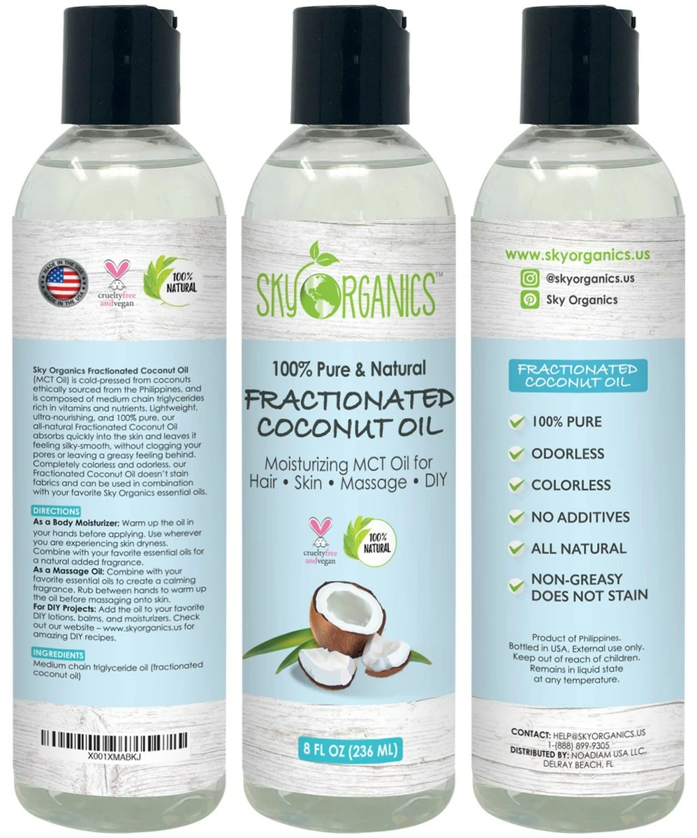 Fractionated Coconut Oil By Sky Organics (8 Oz) Natural Fractionated Coconut Oil MCT Oil Moisturizing Coconut Carrier Oil Body Oil Coconut Makeup Remover Coconut Oil For Hair Skin DIY Fragrance Free 7 Fractionated Coconut Oil By Sky Organics (8 Oz) Natural Fractionated Coconut Oil MCT Oil Moisturizing Coconut Carrier Oil Body Oil Coconut Makeup Remover Coconut Oil For Hair Skin DIY Fragrance Free - Image 5