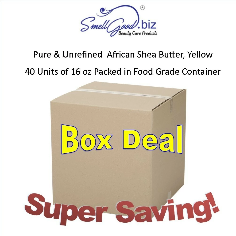 SmellGood Store SmellGood - Pure Unrefined African Shea Butter, Natural And Handmade, Yellow Color, Packed In 16 Oz Food Grade Resealable Container, 40 Units BOX DEAL 4 SmellGood Store SmellGood - Pure Unrefined African Shea Butter, Natural And Handmade, Yellow Color, Packed In 16 Oz Food Grade Resealable Container, 40 Units BOX DEAL - Image 2