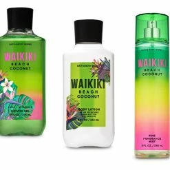 Bath & Body Works Bath And Body Works Waikiki Beach Coconut Gift Set - Super Smooth Body Lotion - Fine Fragrance Mist & Shower Gel - Full Size