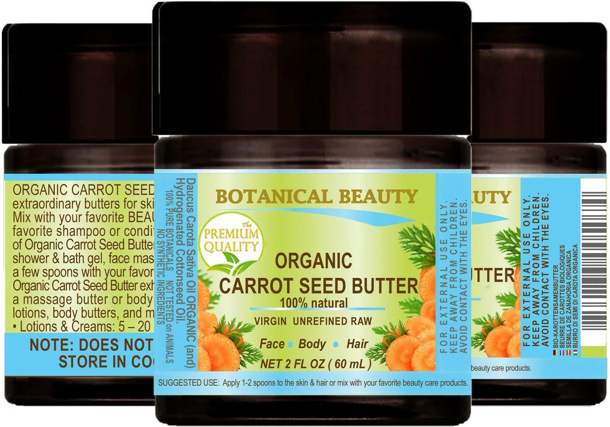 Botanical Beauty ORGANIC CARROT SEED OIL – BUTTER RAW. 100% Natural/VIRGIN/UNREFINED. 2 Fl Oz - 60 Ml. For Skin, Hair, Lip And Nail Care. 5 Botanical Beauty ORGANIC CARROT SEED OIL – BUTTER RAW. 100% Natural/VIRGIN/UNREFINED. 2 Fl Oz - 60 Ml. For Skin, Hair, Lip And Nail Care. - Image 3
