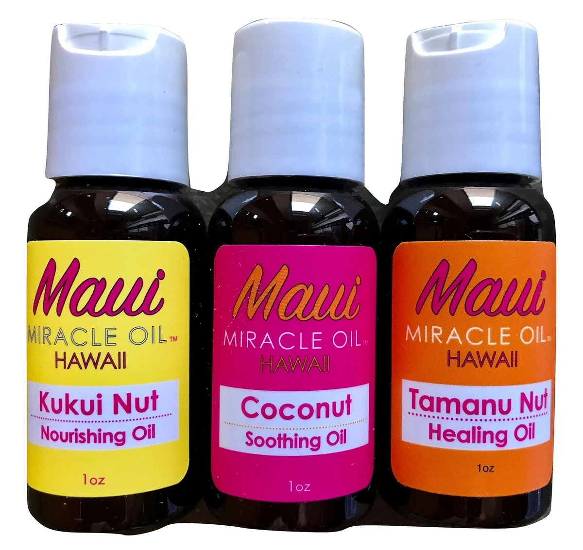 Island Essence Maui Miracle Oil Hawaii (3 Pack 1 Ounce Each, Coconut, Tamanu & Kukui) 3 Island Essence Maui Miracle Oil Hawaii (3 Pack 1 Ounce Each, Coconut, Tamanu & Kukui)