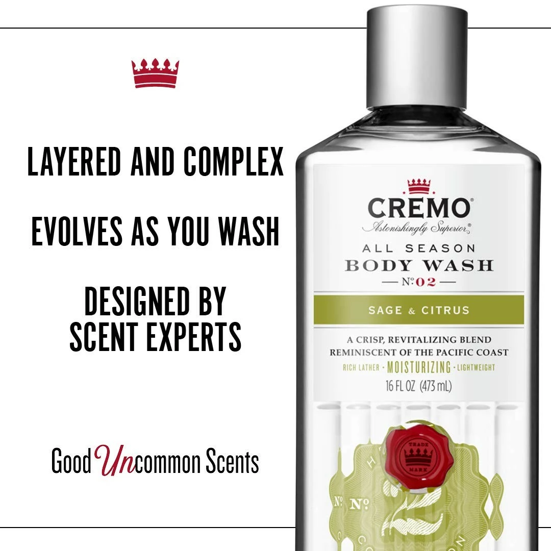 Cremo Rich-Lathering Sage & Citrus Body Wash, A Revitalizing Combination Of Bright Mandarin, Dry Herbs And White Cedar, 16 Oz (Pack Of 2) 6 Cremo Rich-Lathering Sage & Citrus Body Wash, A Revitalizing Combination Of Bright Mandarin, Dry Herbs And White Cedar, 16 Oz (Pack Of 2) - Image 4
