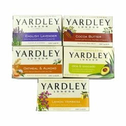 Yardley London Soap Bath Bar Bundle - 5 Bars: English Lavender, Oatmeal And Almond, Aloe And Avocado, Cocoa Butter, Lemon Verbena 4.25 Ounce Bars (Pack Of 5 Bars, One Of Each)
