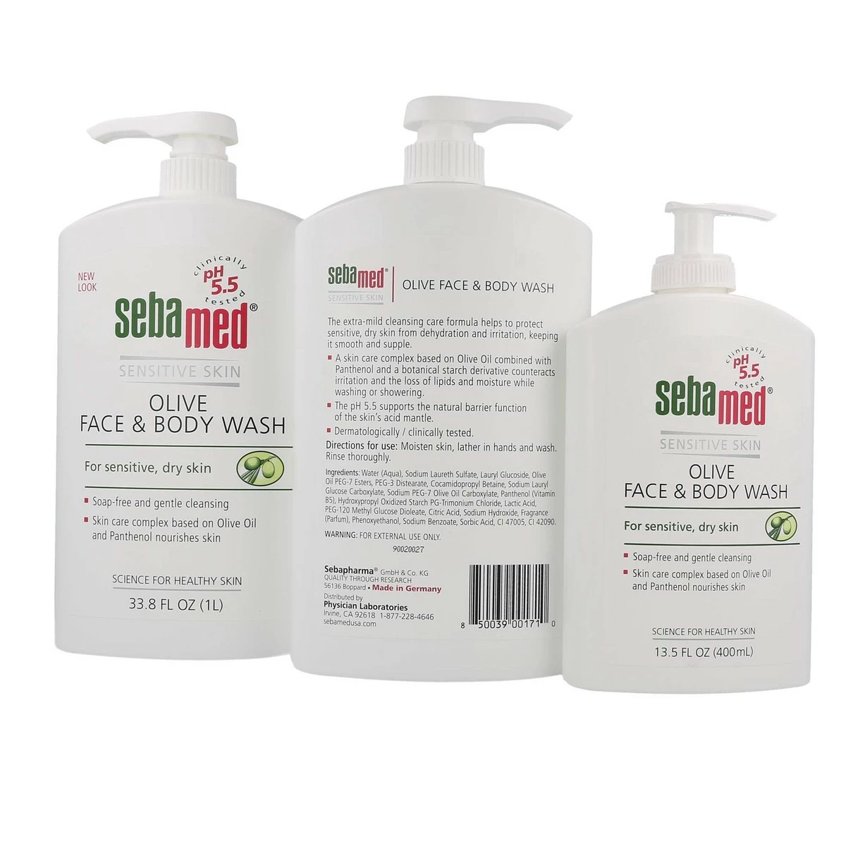 Sebamed Olive Face & Body Wash With Pump Skin PH 5.5 Ultra Mild Dermatologist Recommended For Sensitive And Delicate Skin 33.8 Fluid Ounces (1 Liter) 2 Pack 5 Sebamed Olive Face & Body Wash With Pump Skin PH 5.5 Ultra Mild Dermatologist Recommended For Sensitive And Delicate Skin 33.8 Fluid Ounces (1 Liter) 2 Pack - Image 3