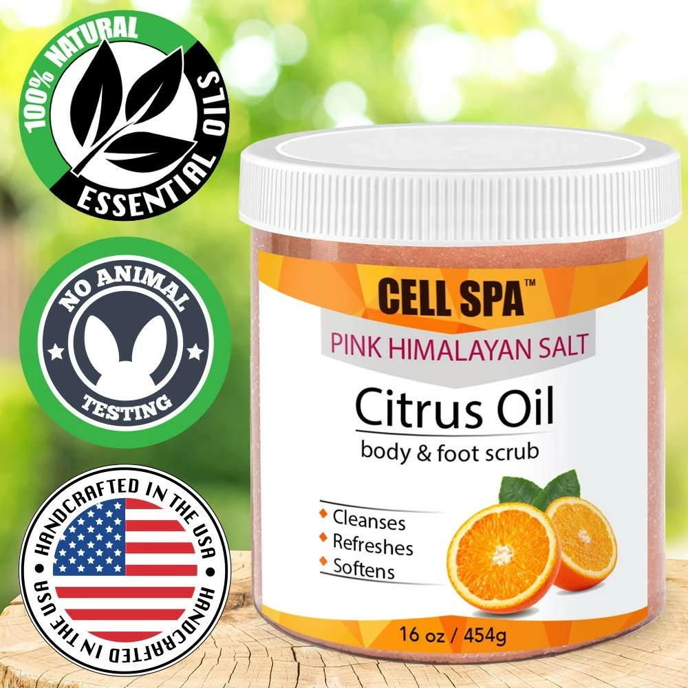 Cell Spa 16 Oz Exfoliating Citrus Oil Infused With Organic Essential Oils Body & Foot Scrub With Pink Himalayan Salt For Skin Care, Natural Anti-Cellulite, Acne, Foot Soak, Stretch Marks Wrinkles & Scars 4 Cell Spa 16 Oz Exfoliating Citrus Oil Infused With Organic Essential Oils Body & Foot Scrub With Pink Himalayan Salt For Skin Care, Natural Anti-Cellulite, Acne, Foot Soak, Stretch Marks Wrinkles & Scars - Image 2