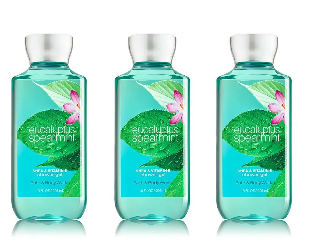 Bath & Body Works Eucalyptus Spearmint Shower Gel 3 Pack 10oz (295ml) Each 3 Bath & Body Works Eucalyptus Spearmint Shower Gel 3 Pack 10oz (295ml) Each