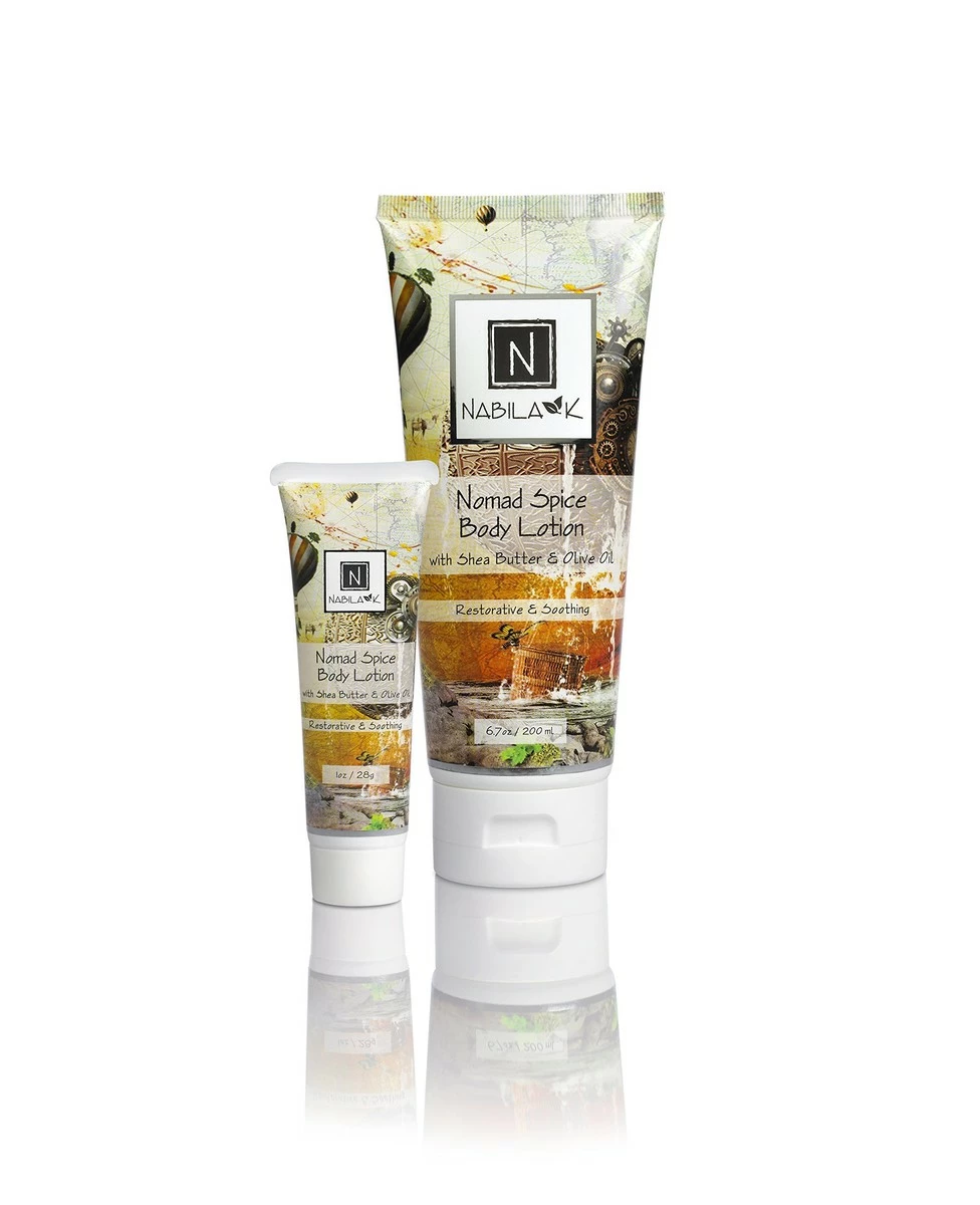 N Nabila K Nabila K Nomad Spice Body Lotion - Moisturizer For Body, Hands And Feet - Aloe Vera & Water Based - Shea Butter & Olive Oil - Naturally Scented - 1 Oz 3 N Nabila K Nabila K Nomad Spice Body Lotion - Moisturizer For Body, Hands And Feet - Aloe Vera & Water Based - Shea Butter & Olive Oil - Naturally Scented - 1 Oz