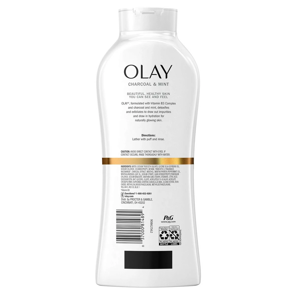 Olay Store Olay Cleansing Infusion Body Wash, Charcoal + Mint, 22 Fl Oz, Pack Of 4 4 Olay Store Olay Cleansing Infusion Body Wash, Charcoal + Mint, 22 Fl Oz, Pack Of 4 - Image 2